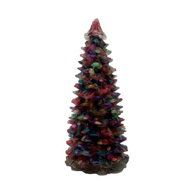 China Europe Wholesale Natural Crystal Colorful Shell Gravel Resin Christmas Tree Crafts For Decoration for sale