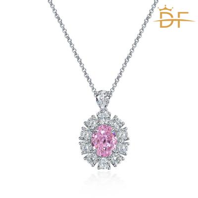 China FASHIONABLE New Oval 79 Lightweight Luxury High Carbon Diamond Full Body 925 Pendant Design Necklace Female 40+3 for sale