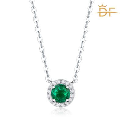 China FASHIONABLE Accessories Women Silver To Grow Emeralds Green Round Emerald Necklace for sale