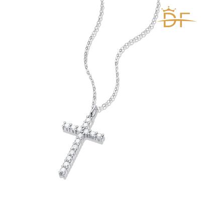 China New Type FASHIONABLE Moissanite Silver Charm Bargain Price Luxury Cross Pendant Necklaces for sale