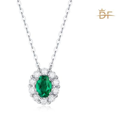 China FASHIONABLE Factory Direct Green Cut Moissanite Gemstone Emerald Bead Necklace for sale