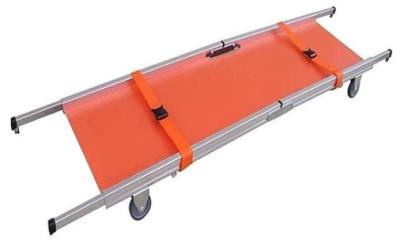 China Aluminum Alloy Hospital Folding Stretcher Ambulance Emergency Wheels for sale