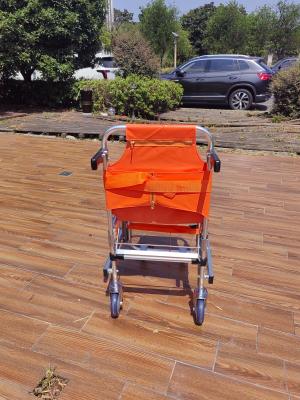 China Four Wheel Aluminum Alloy Staircase Stretcher Foldable PVC Fabric For Emergency Patient Transfer for sale