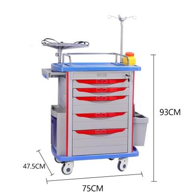 China 190CM de Karkarretje van de Anesthesiemedische uitrusting op Wielenabs Plastiek Te koop