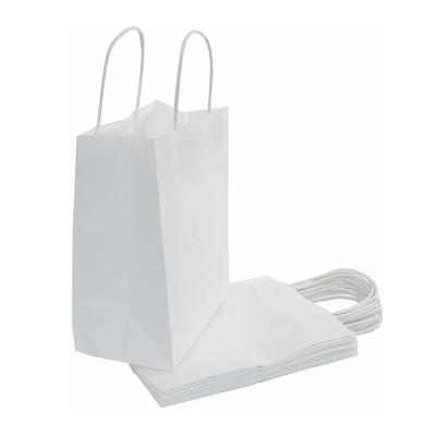 China Manufacturer Wholesale In Stock Recyclable Gift Packaging Durable Eco Kraft White Paper Bag for sale