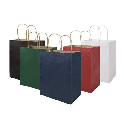 China Wholesale Recyclable Multi Color Large Capacity Kraft Paper Recyclable Paper Bags With Handles for sale