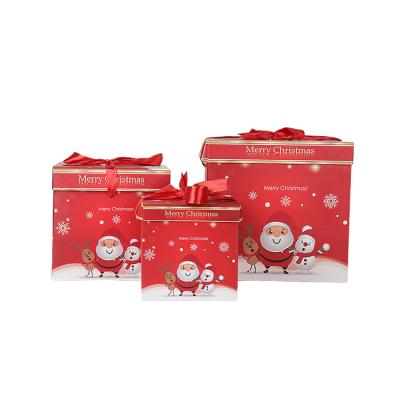 China Functional High Quality Recycled Materials Beautiful Decorate Christmas Gift Box With Lid And Base for sale