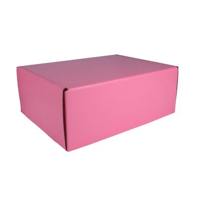 China Recycled Mailing Box Corrugated Pink Cardboard Materials Custom Logo Skincare Cosmetic Box for sale