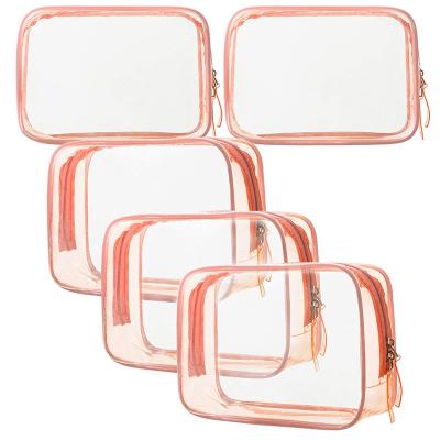 China Eco-Friendly Clear Toiletries Bags Travel Packaging Pouches Organizer Makeup Transparent PVC Cosmetic Bag for sale