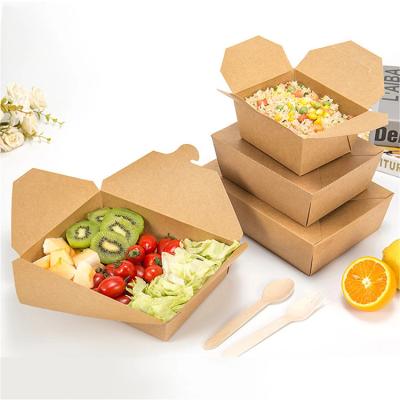 China Recycled Materials Custom Disposable Container Take Out Lunch Packing Boxes For Fast Food Grade Paper Packing Box Container for sale