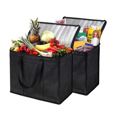 China Grocery Food Delivery Waterproof Extra Large Insulated Bag Non Woven Thermal Insulated Cooler Tote Bag for sale