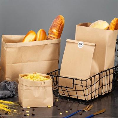 China Recyclable Food Grade Custom Printed Greaseproof Sandwich Hot Dog Packaging Brown Kraft Paper Bag for sale