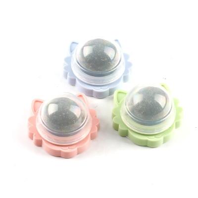 China Stocked Wholesale Multifunctional Rotating Molar Teeth Cleaning Interactive Lick Cat Ball Toy Cat Catnip Ball Cat Mint Ball for sale