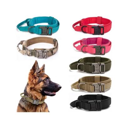 China Reflective High Quality Metal Heavy Duty Buckle Nylon Pet Dog Collar Tactical for sale