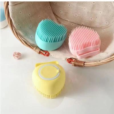 China Stocked Hot Sale Baby Hair Brush For Baby Silicone Shampoo Waterproof Brush Soft Silicone Bath Cleaning Brush And Comb for sale