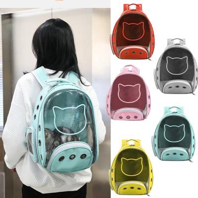 China Top Selling Transparent Backpack Stocked Cat Bag Pet Backpack Motorcycle Pet Cat Bag Portable Foldable Space Capsule for sale