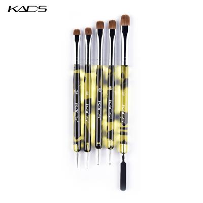 China Nail UV Art Brush Nail Dotting Pen and Stirring Brush Double Head Kolinsky Gel Builder Nail Brush Rod Stick Kolinsky Sable Acrylic for sale