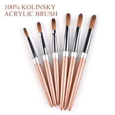 China NAIL 100% Pure Kolinsky Acrylic Nail Brush Oval Crimped Kolinsky Hair For Acrylic Liquid Powder Nail Brush for sale