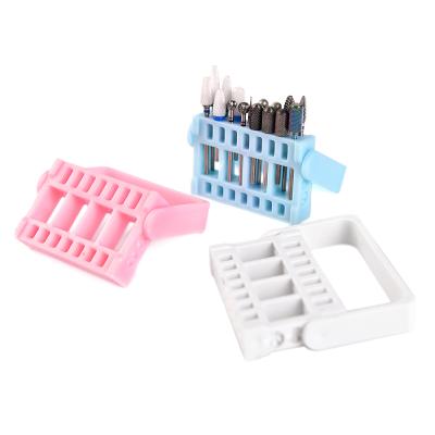 China Cutters Box For Milling Machine Manicure 16 Holes Nail Drill Bit Holder Display Mill Cutters Organizer Container Nail Drill Bit Storage Box for sale