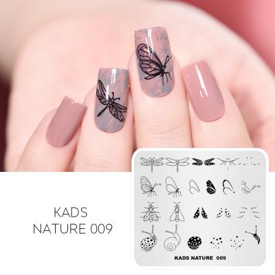 China KADS Fashionable 009 Nature Image Butterfly Dragonfly Stamping Nail Art Plates Nail Stamping Plate for sale