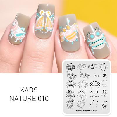 China 010 Fashionable KADS Nature Nail Art Plates Cute Bee Spider Image Stamping Nail Stamping Plate for sale