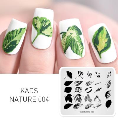 China 004 Fashionable KADS Nature Stamping Nail Art Plates Leaves Image Nail Stamping Plate for sale