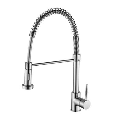 China Factory Directly Wholesale Contemporary Silver Steel Kitchen Taps Faucet Pull Down for sale