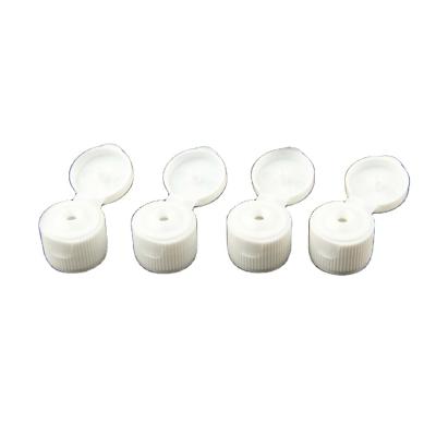 China Non Spill Wholesale Mini Size Bottle Lids , 18/410 White Ribbed Outdoor Plastic Flip Cover for sale