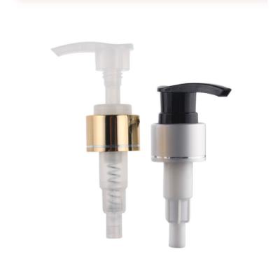 China Non Spill 24/410 Aluminum Lotion Pump , Gold And Silver Lotion Dispenser Pump for sale