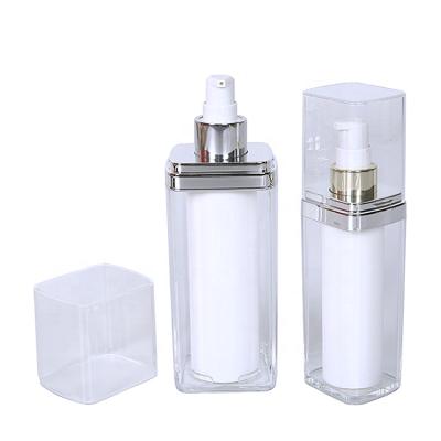 China Luxury Refillable Airless Refillable Container Vacuum Skin Care Cream Bottle Square Pump Cosmetic Bottle for sale