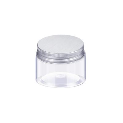 China Portable And Refillable Clear PET Material Wide Mouth Bottle, 120ml / 4oz Cream Jar With Aluminum Lid for sale