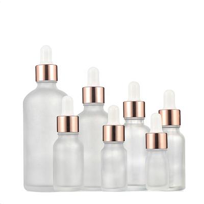 China Manufacturer Recycled Clear Refillable Glass Dropper Bottle Essential Oil Frosted Glass Bottle for sale