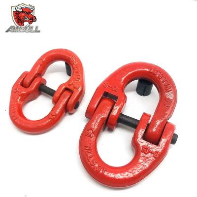 China Lifting Type Chain Strap Link Rod , Lifting Link Chain Connector Grade 80 USA Red And Painted for sale