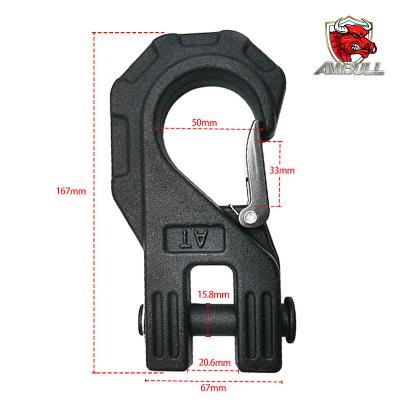 China High Quality Heavy Industry Drop Forged Off Road Winch Cable Hook 40cr G70 Towing Hook Clevis Breakaway Hook 44100lbs Breaking Force for sale