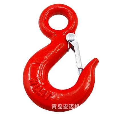 China Heavy Industry Drop Forged US Type S320 320A 320C Steel Eye Lifting Hook With Safety Latch for sale