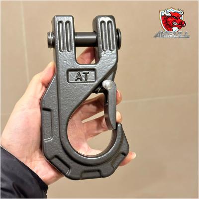 China High Quality Heavy Industry Forged Drop Off Road Winch Cable Hook 40cr G70 Towing Hook Clevis Breakaway Hook Max Loading 44100 lbs for sale