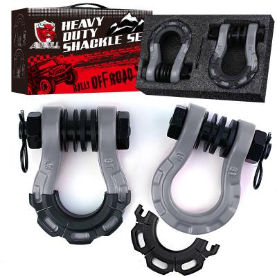 China Heavy Industry Alloy Steel Drop Forged G2130 3/4 8 Tow Ton Shackle With Mega Nut D Ring Shackle for sale