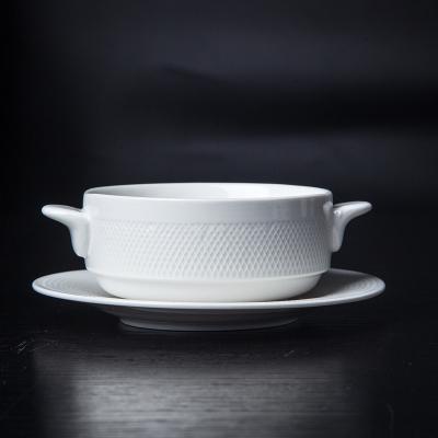 China 2019 Chaozhou Factory Viable White Ceramic Soup Bowl 250ml 9oz for sale