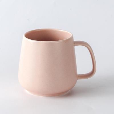 China Viable Bulk Ceramic Coffee Mug Matte Glaze Pink Ceramic Mug Custom Made for sale