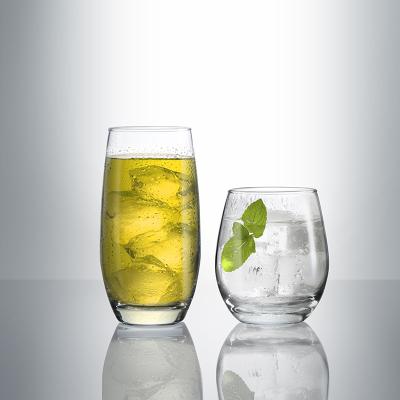 China Sustainable Small MOQ Tumbler Glassware Crystal Clear Frozen Drink Glass Cups for sale