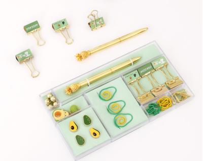 China Office ; School Back To School Lawyer Paper Clips Binder Clip Push Pin Desktop Fastener Set In Plastic Box for sale