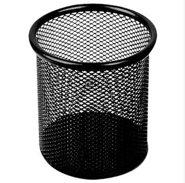 China Other Black Round Mesh Pen Holder Fashion Metal Hired Desk Organizer for sale