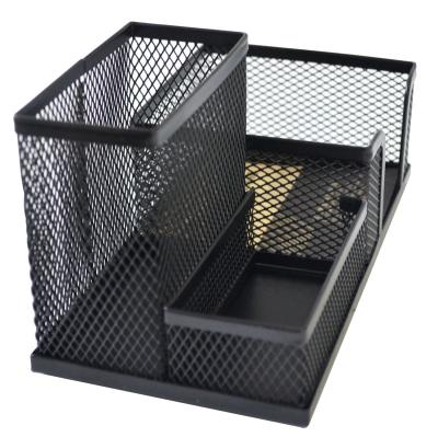 China Multifunctional Metal Mesh Combination Pen Holder Office Supplies Desktop Storage for sale