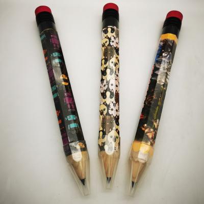 China Promotion 3.5cm Diameter Customized Souvenir Wooden Jumbo Pencil With Eraser for sale