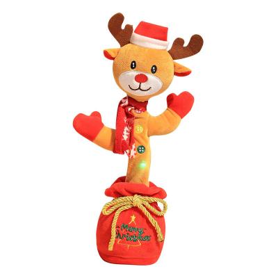 China Hot Selling Plush Toy Singing and Dancing Repeating Funny Gingerbread Man Penguin Snowman Deer for sale