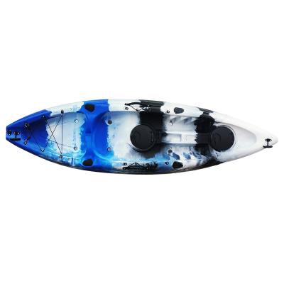 China LLDPE Plastic Cheap Rowing Boats Ocean Plastic Double Pedal Two Person Sailing Kayak for sale