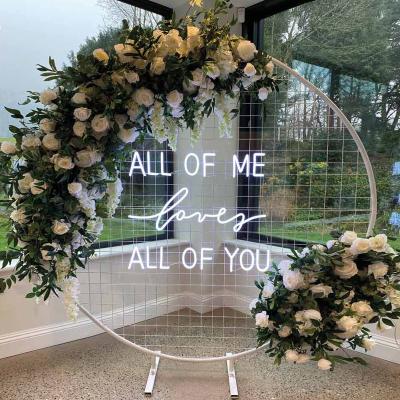 China Buildings Shatterproof Waterproof RGB Electronic Sign Led Neon Sign Gold Letters Acrylic Wedding Backdrop Sign For Home Decoration for sale