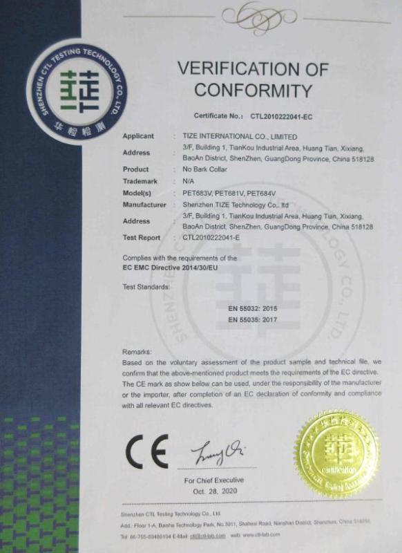 CE - Shenzhen Tize Technology Co., Ltd.