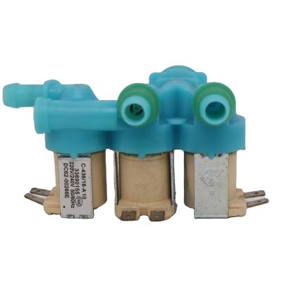 China AC220-240V hotel washing machine inlet valve, blue three way inlet valve for sale