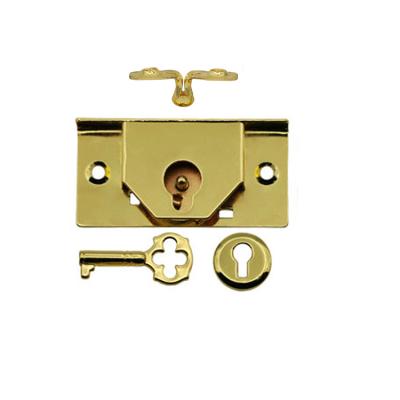 China For Wooden Cigar Box Gold Plated Small Antique Jewelry Box Full Mortise Lock for sale